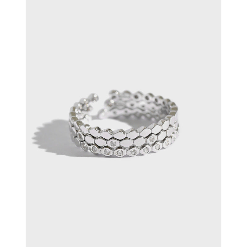 925 Sterling Silver Triple CZ Stacker Ring