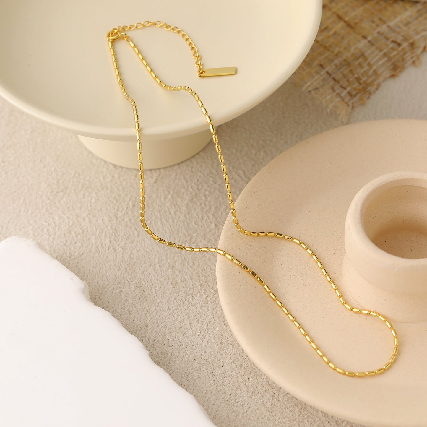 925 Sterling Silver Geometric Bead Choker