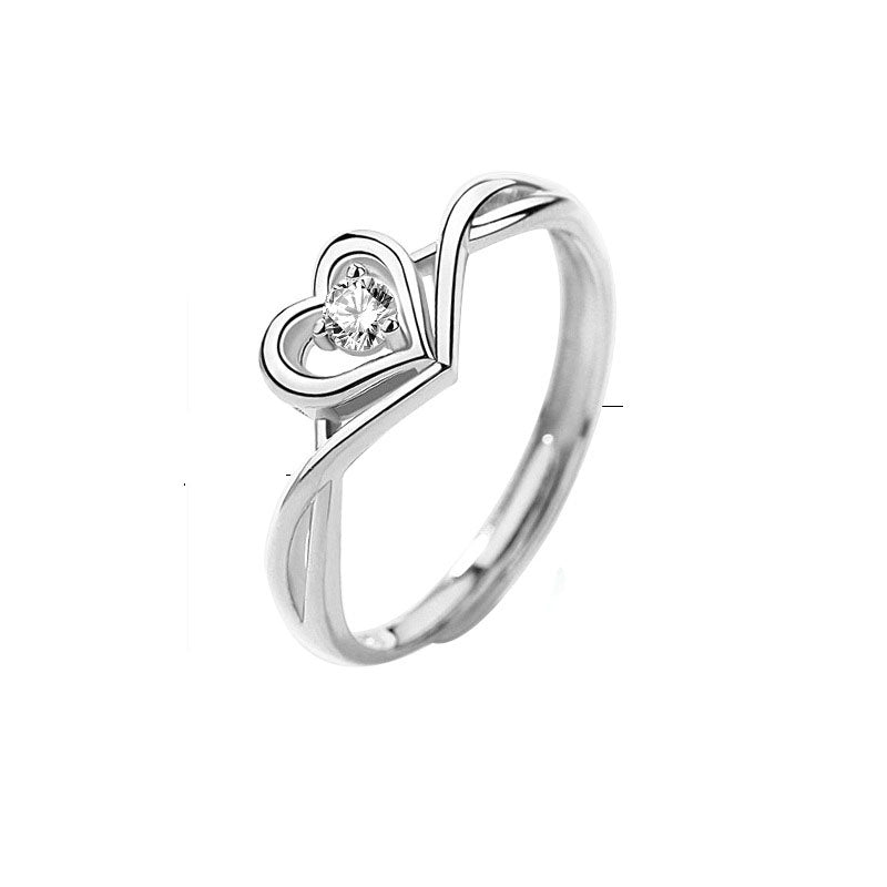 925 Sterling Silver CZ Heart Promise Ring