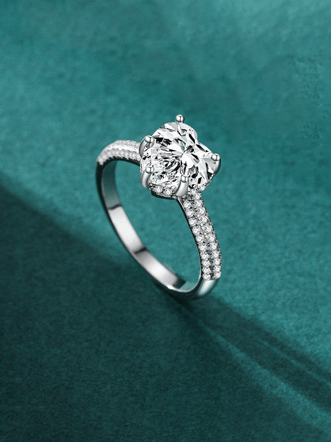 Heart Ice Crushed Sterling Silver & 18K Gold Plated Ring