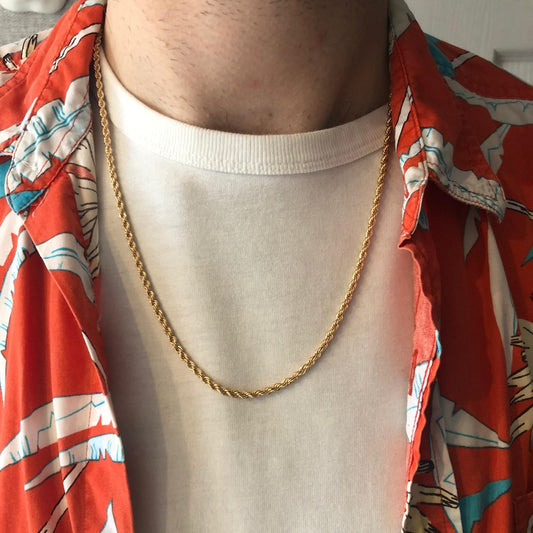 18K Gold Plated Rope Chain Necklace
