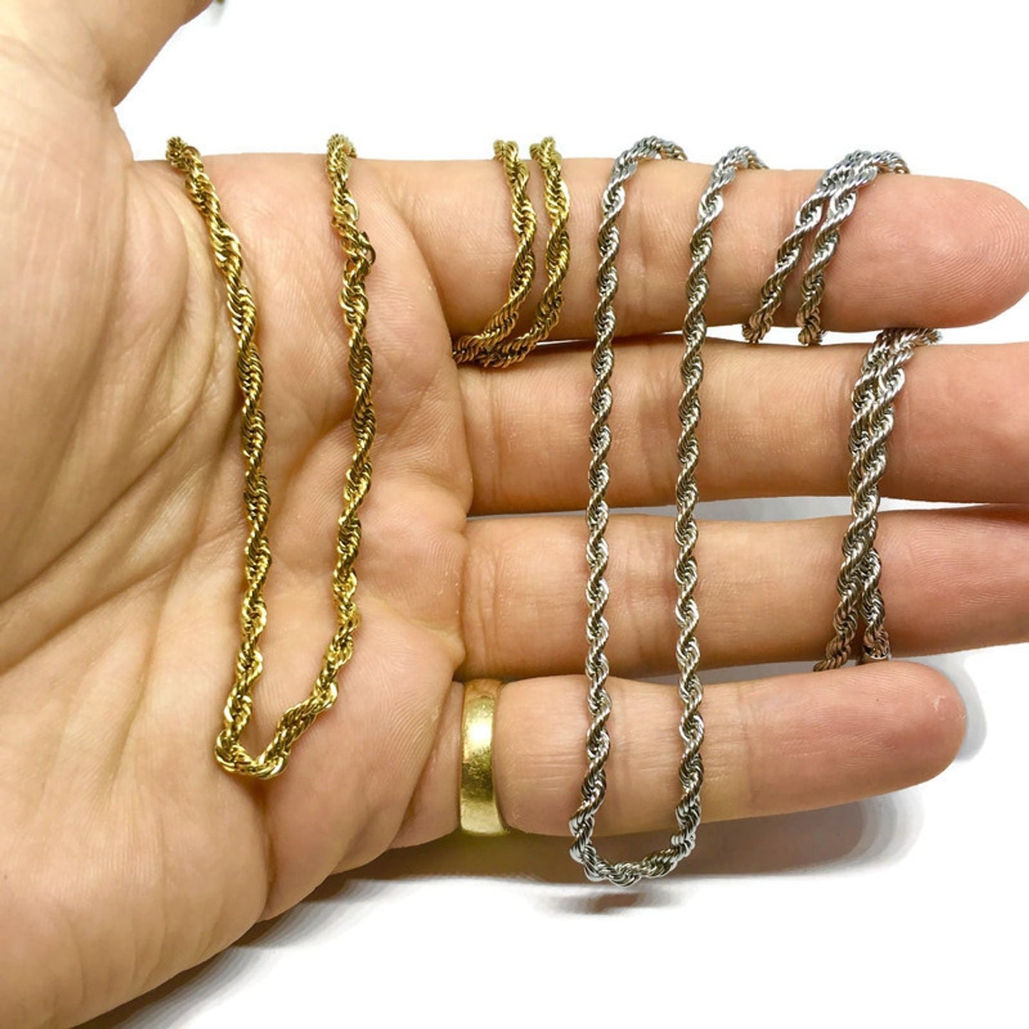 18K Gold Plated Rope Chain Necklace