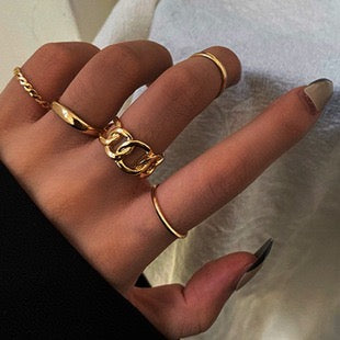 Alloy Five-Piece Ring Set