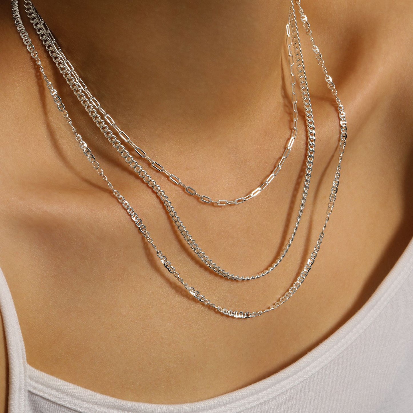 925 Sterling Silver Simple Geometric Choker