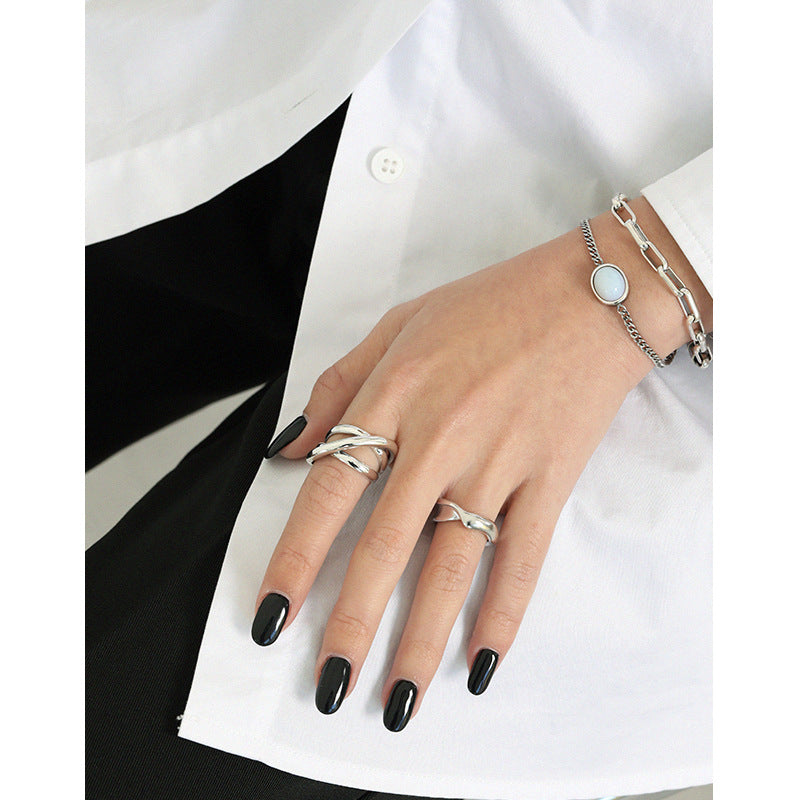 925 Sterling Silver Triple Cross Ring