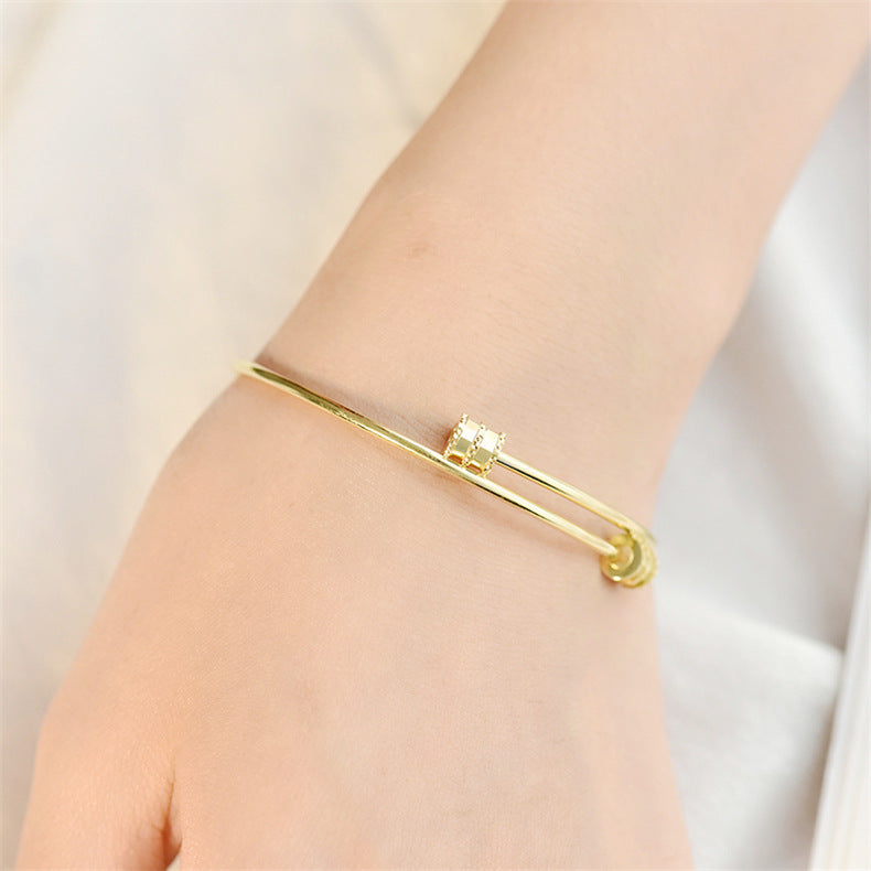925 Sterling Silver Tube Open Bangle