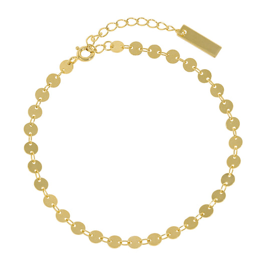 925 Sterling Silver Round Disc Bracelet/Anklet