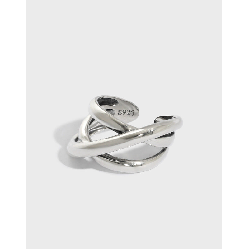925 Sterling Silver Triple Cross Ring