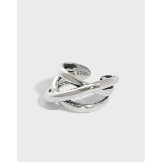 925 Sterling Silver Triple Cross Ring