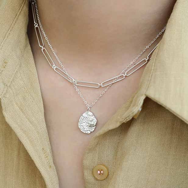 925 Sterling Silver Hollow Chain Choker