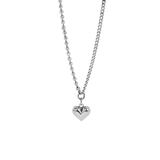 925 Sterling Silver Vintage Heart Chain Necklace