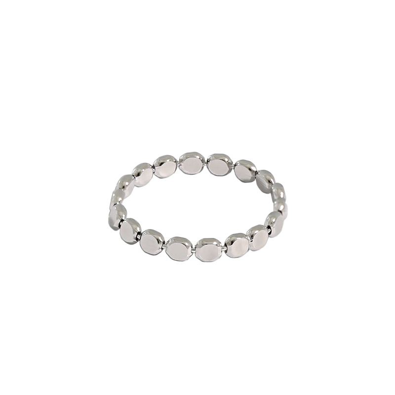 925 Sterling Silver Geometric Bead Ring