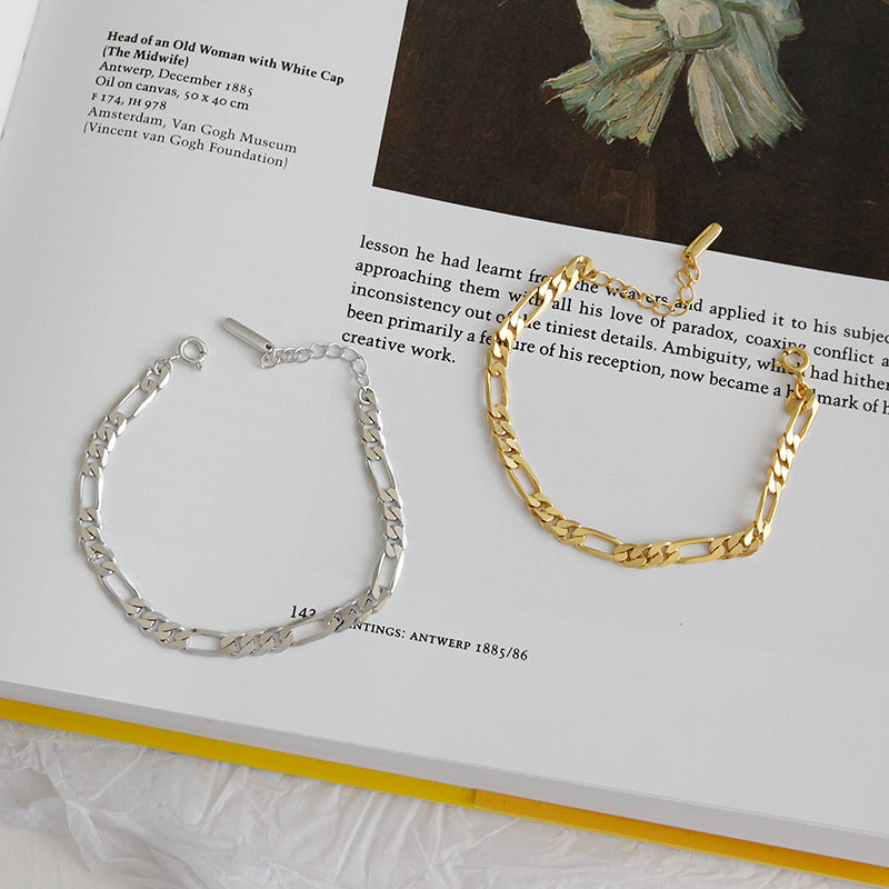 925 Sterling Silver Hollow Chain Bracelet