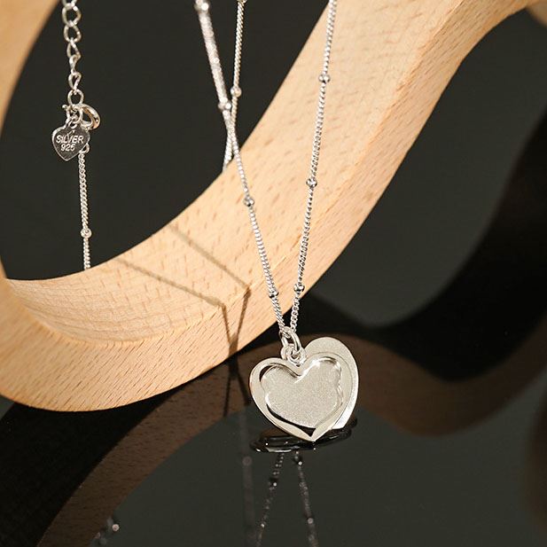 925 Sterling Silver Heart Pendant Necklace