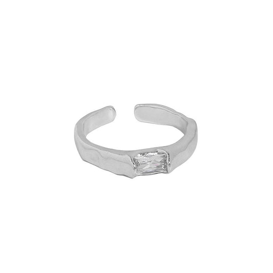 925 Sterling Silver Rectangle CZ Ring