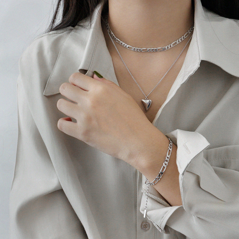925 Sterling Silver Hollow Chain Bracelet