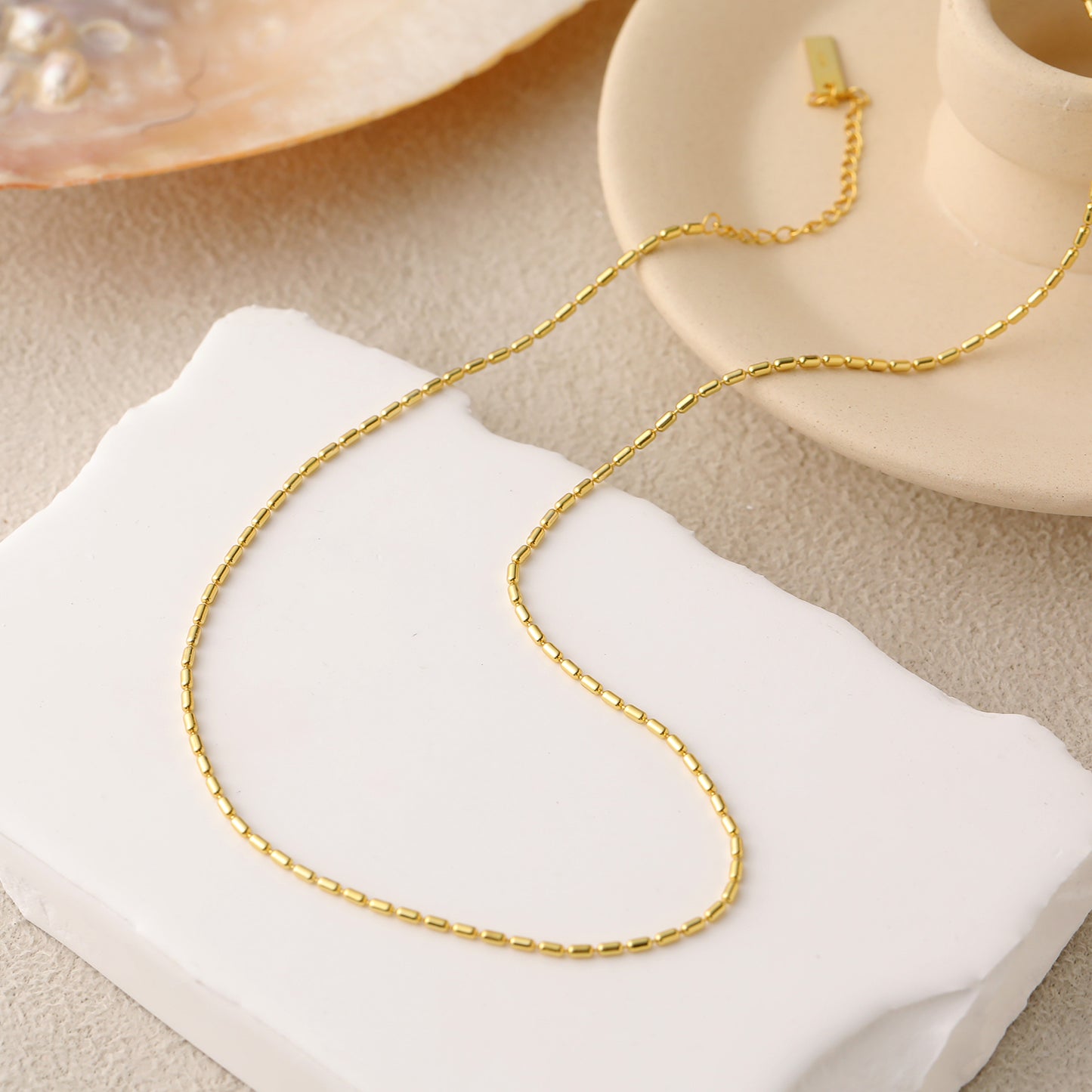 925 Sterling Silver Geometric Bead Choker