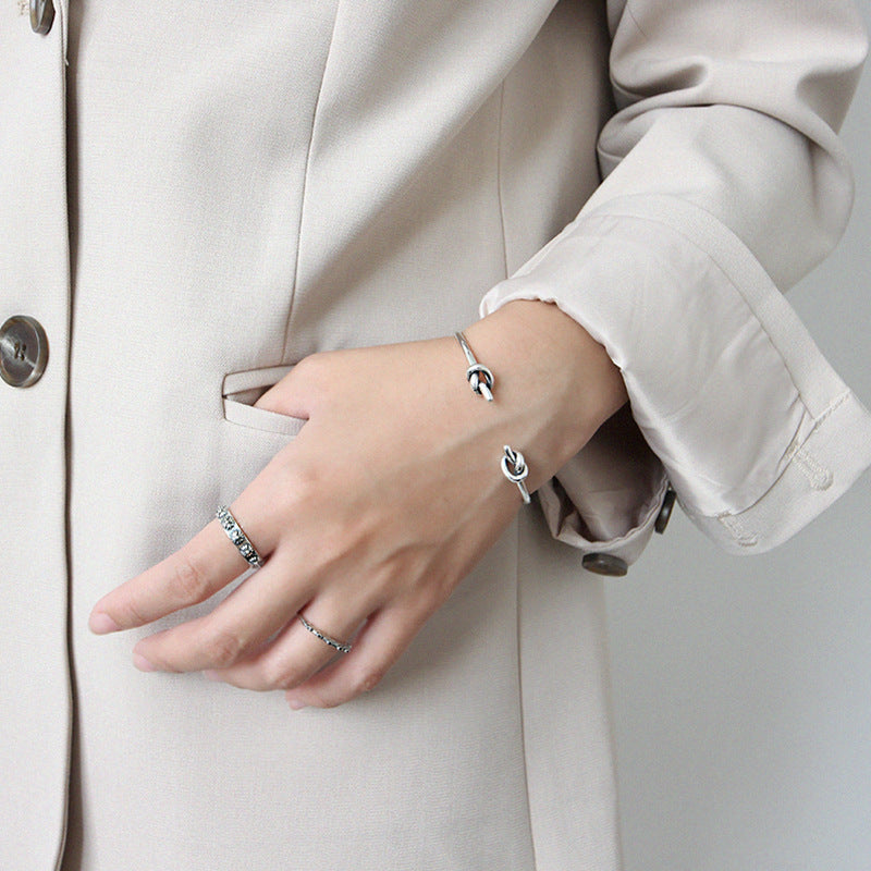 925 Sterling Silver Vintage Knot Bangle