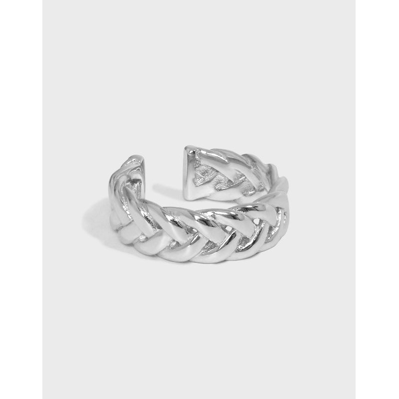 925 Sterling Silver Hollow Twisted Ring