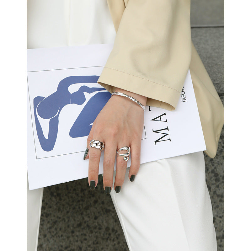 925 Sterling Silver Double Cross Ring