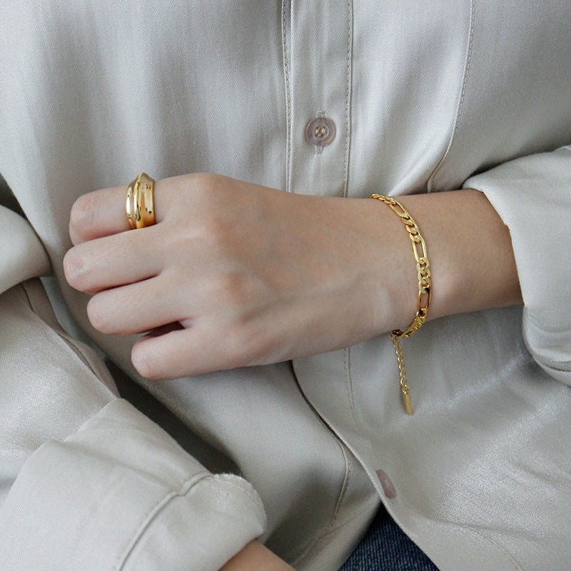 925 Sterling Silver Hollow Chain Bracelet