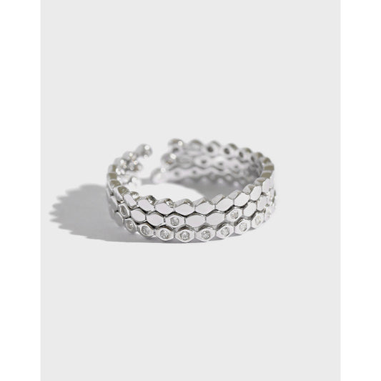 925 Sterling Silver Triple CZ Stacker Ring