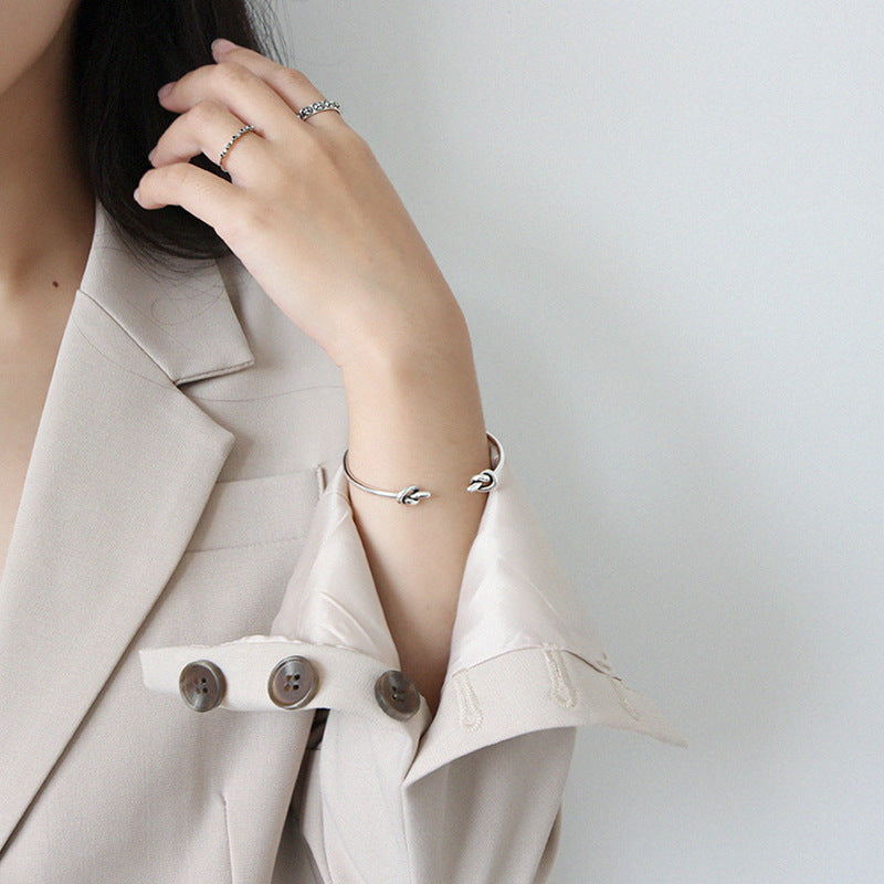 925 Sterling Silver Vintage Knot Bangle