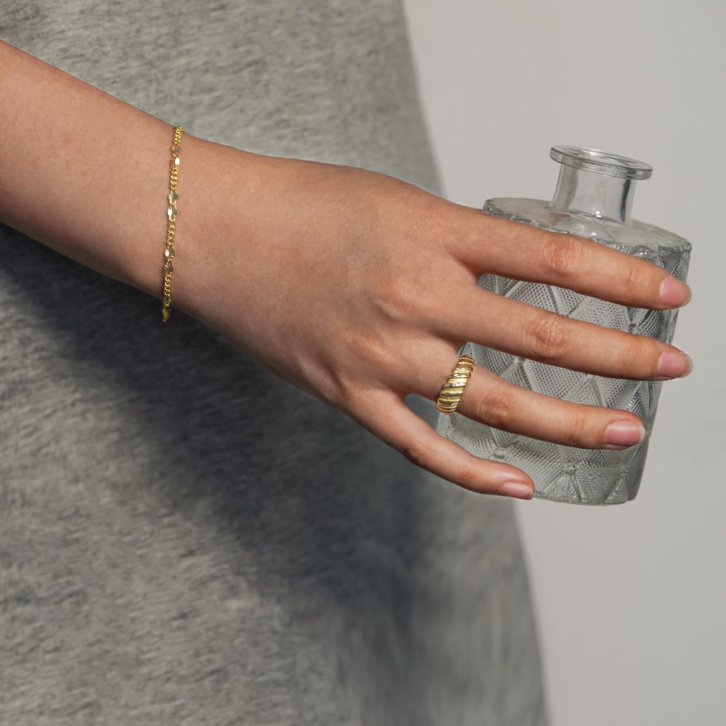 925 Sterling Silver Golden Chain Bracelet