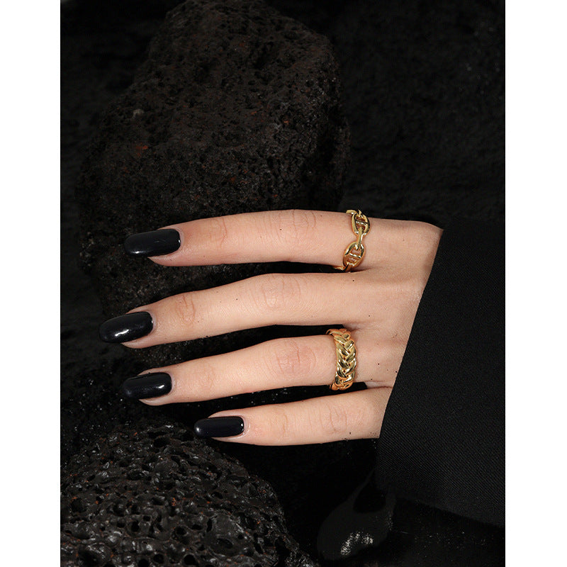 925 Sterling Silver Hollow Twisted Ring