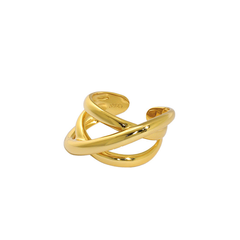 925 Sterling Silver Triple Cross Ring