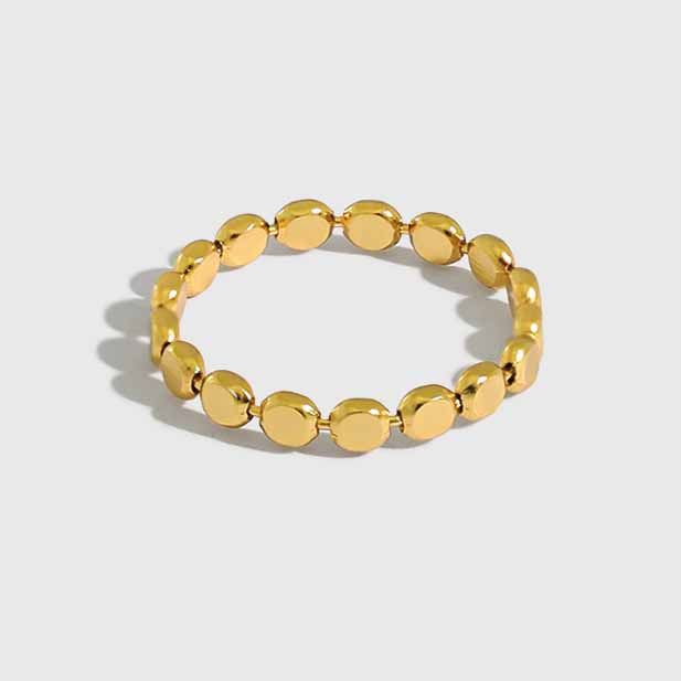 925 Sterling Silver Geometric Bead Ring