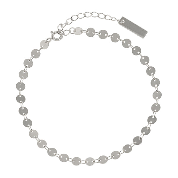 925 Sterling Silver Round Disc Bracelet/Anklet