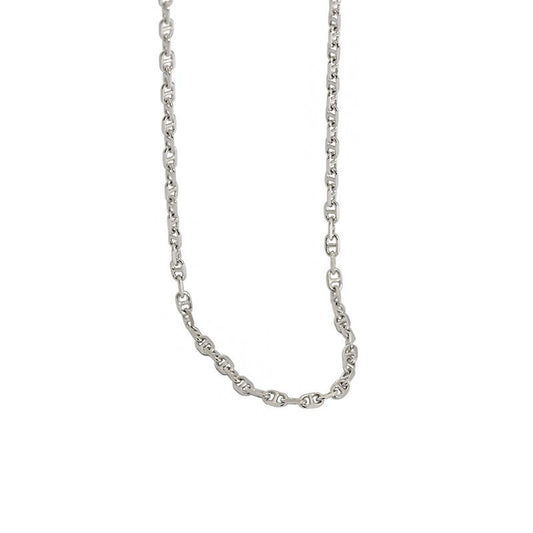 925 Sterling Silver Pig Nose Chain Choker