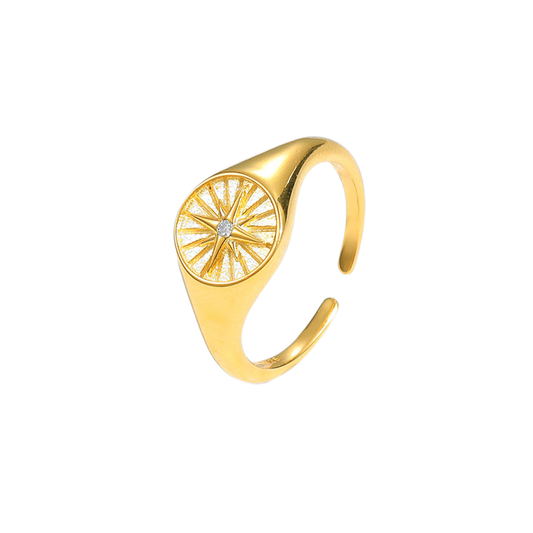 925 Sterling Silver CZ Sunshine Ring