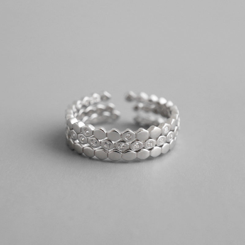 925 Sterling Silver Triple CZ Stacker Ring