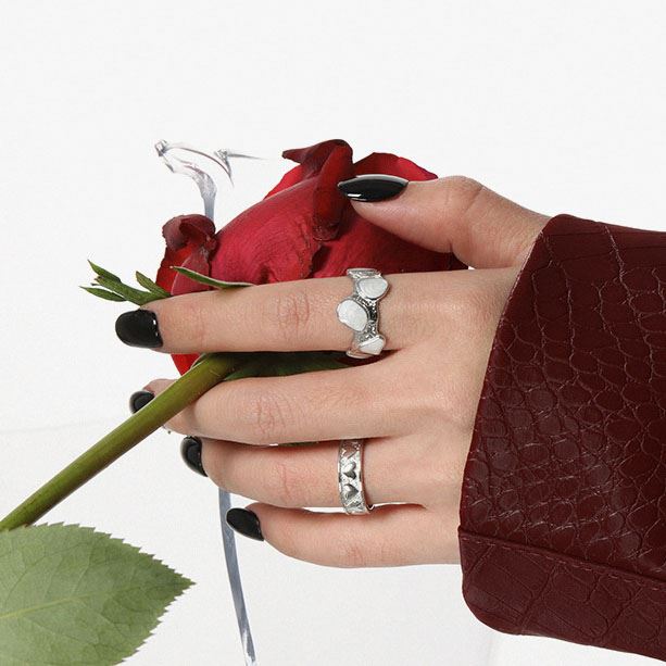 925 Sterling Silver Love Hearts Ring