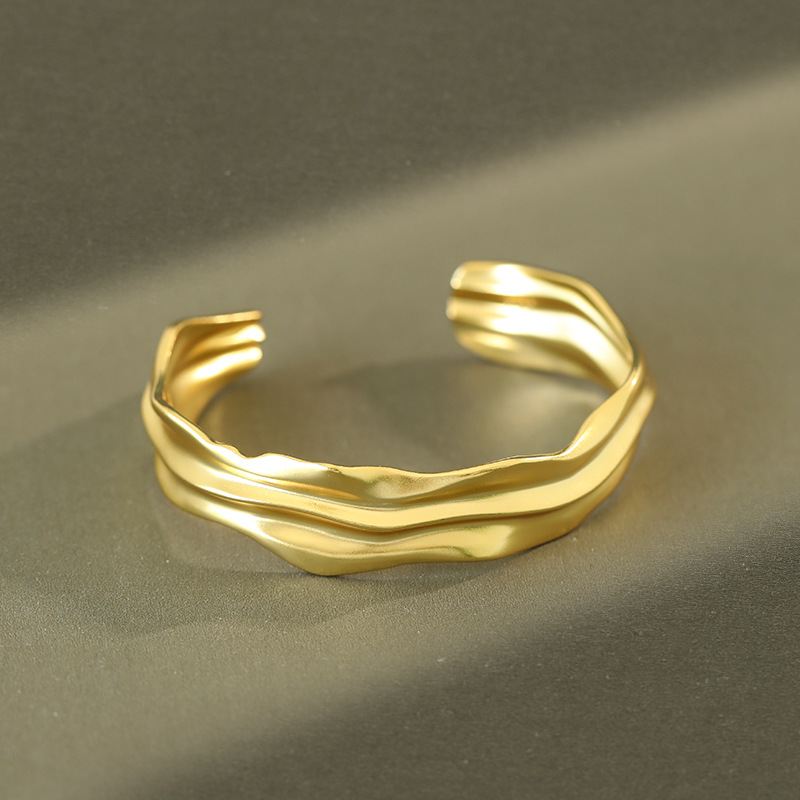 925 Sterling Silver Folded Open Bangle