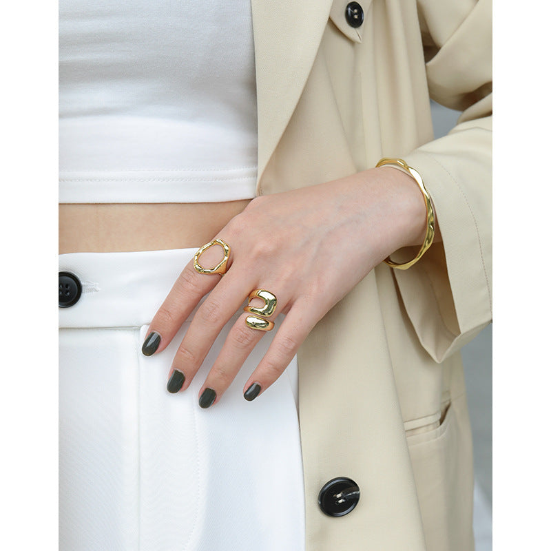 925 Sterling Silver Double Cross Ring