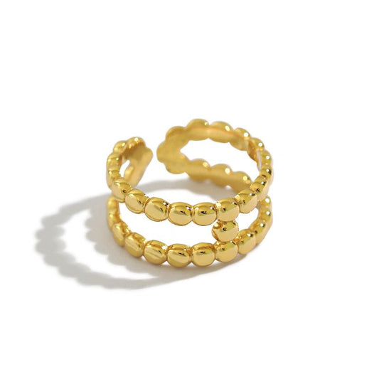 925 Sterling Silver H-Design Adjustable Ring