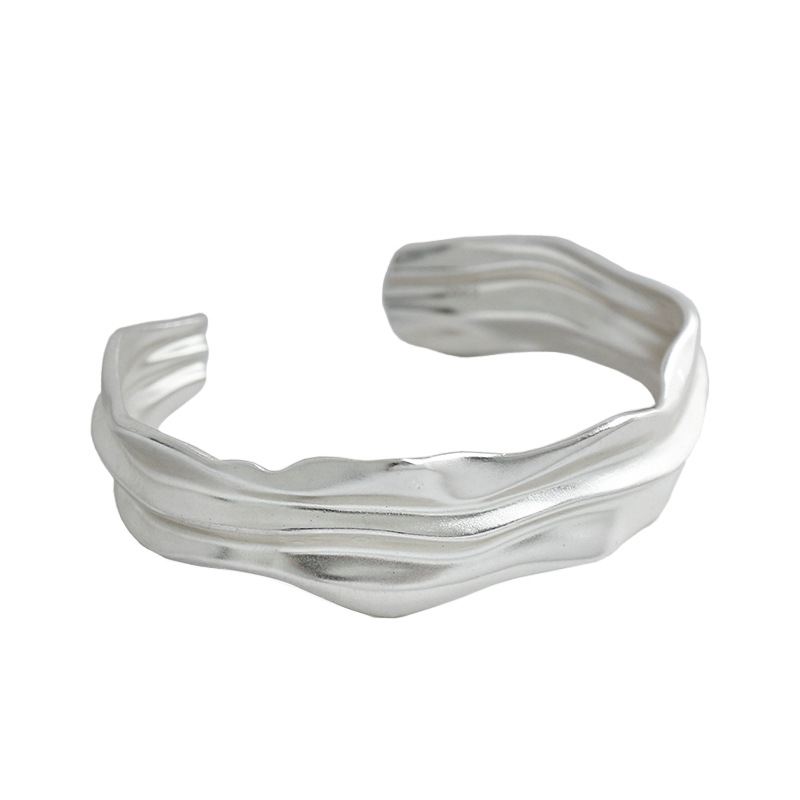 925 Sterling Silver Folded Open Bangle