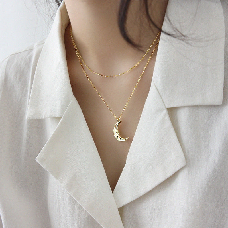 925 Sterling Silver Crescent Moon Necklace