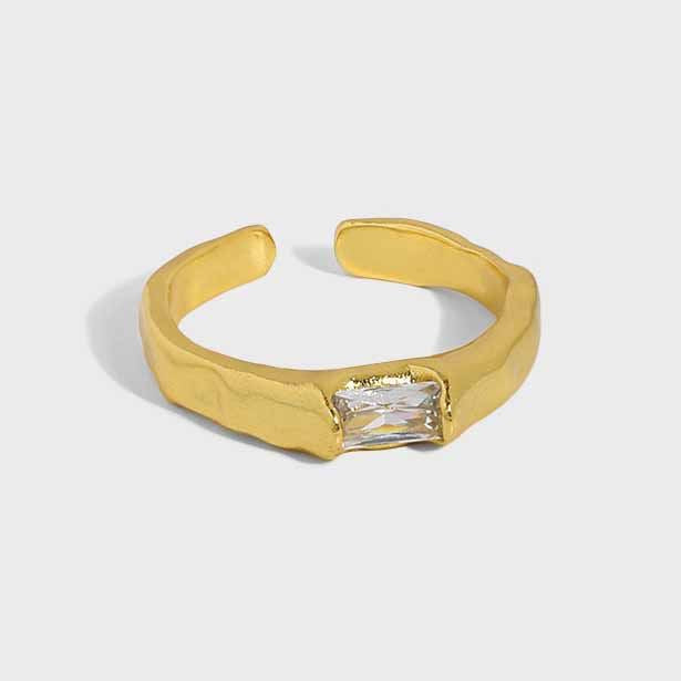 925 Sterling Silver Rectangle CZ Ring