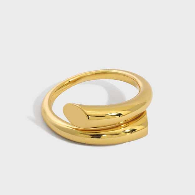 925 Sterling Silver Line Crossing Ring