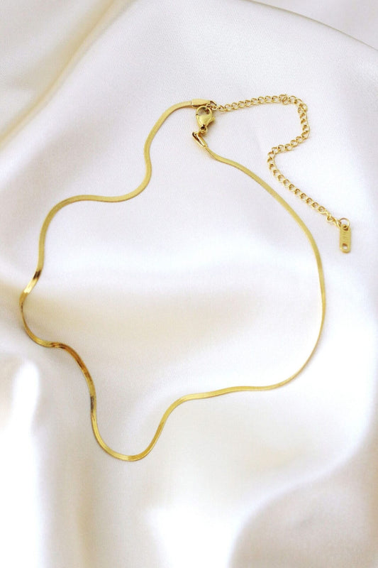 18K Gold Flat Chain Choker