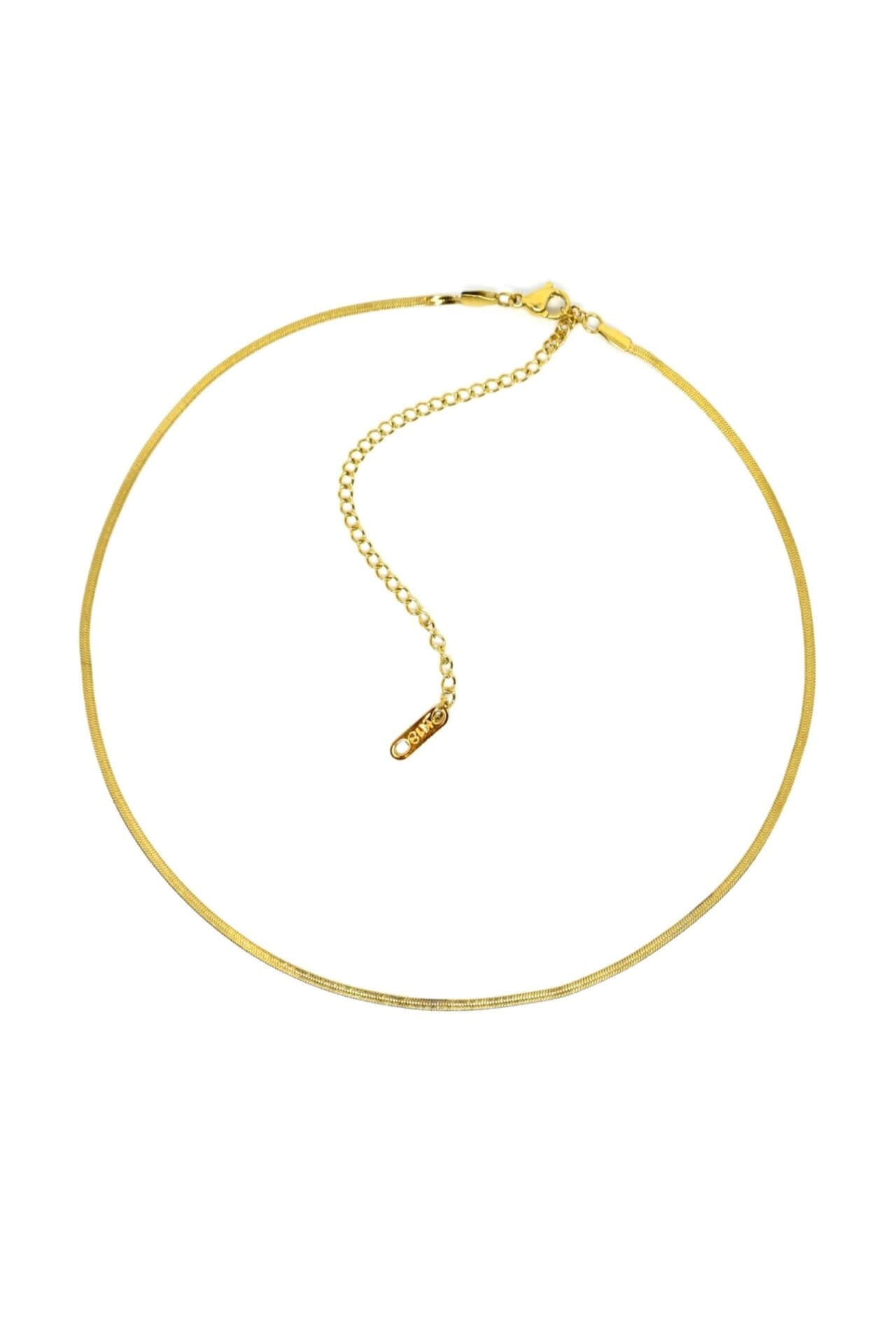 18K Gold Flat Chain Choker
