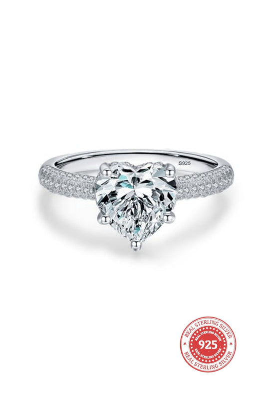 Heart Ice Crushed Sterling Silver & 18K Gold Plated Ring